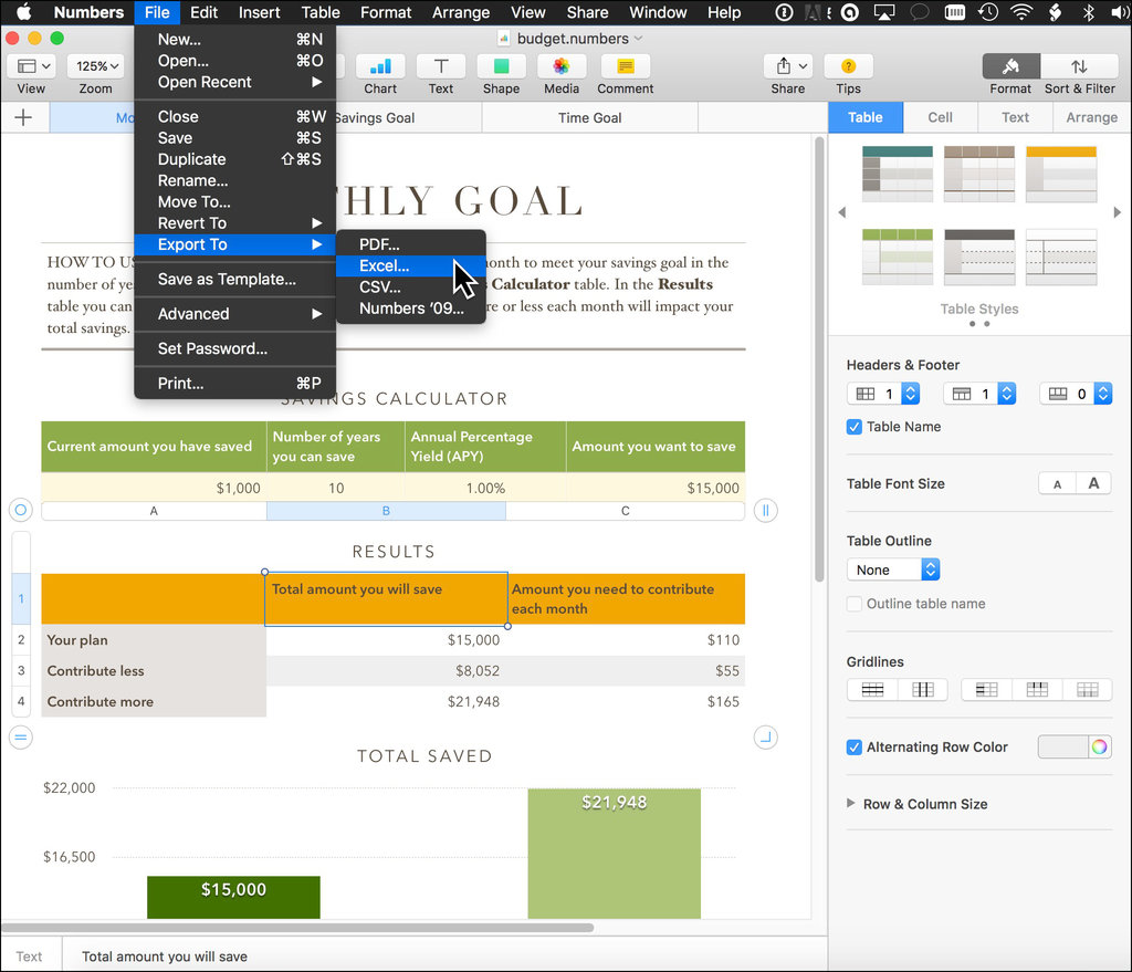 excel for mac, display 1000